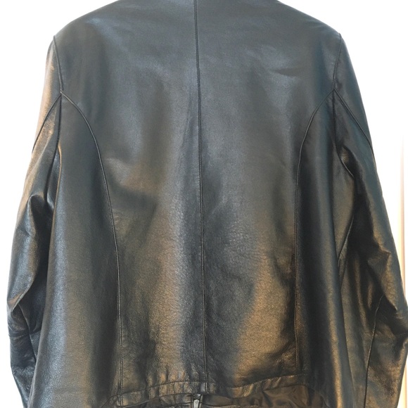 💯% Genuine Leather Jacket Women’s Large all Black - Picture 2 of 4